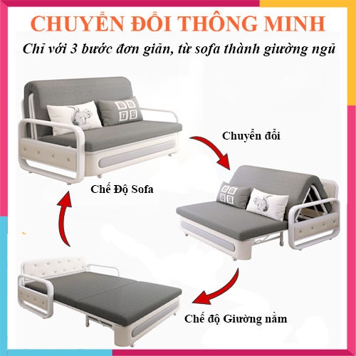 Sofa Giường Gấp Gọn Thông Minh Đa Năng, Sofa Bed Có Ngăn Chứa Đồ Rộng Tiện Lợi Kích Thước 1,5x1x9m