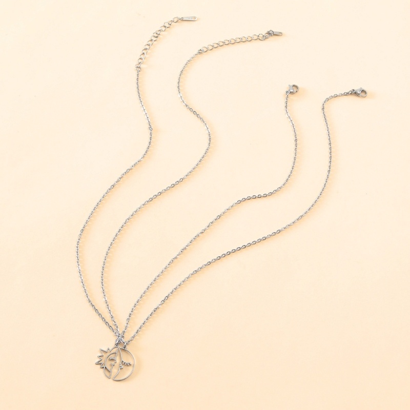 Set 2 Vòng cổ Tình Bạn Mặt Trăng Mặt Trời Phong Cách Boho