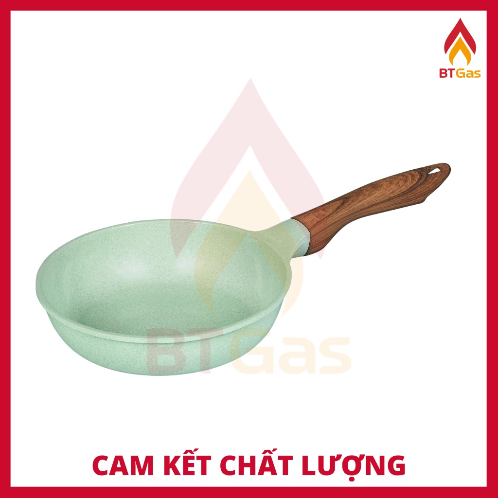 Chảo đúc đáy từ chống dính men đá ceramic xanh ngọc Green Cook GCP06 size 20-24-26-28 cm công nghệ Hàn Quốc