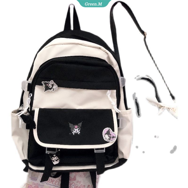 Ba Lô Đi Học In Họa Tiết Anime Kuromi Kitty Mymelody Cinnamoroll Sáng Tạo Dễ Thương Dành Cho Học Sinh