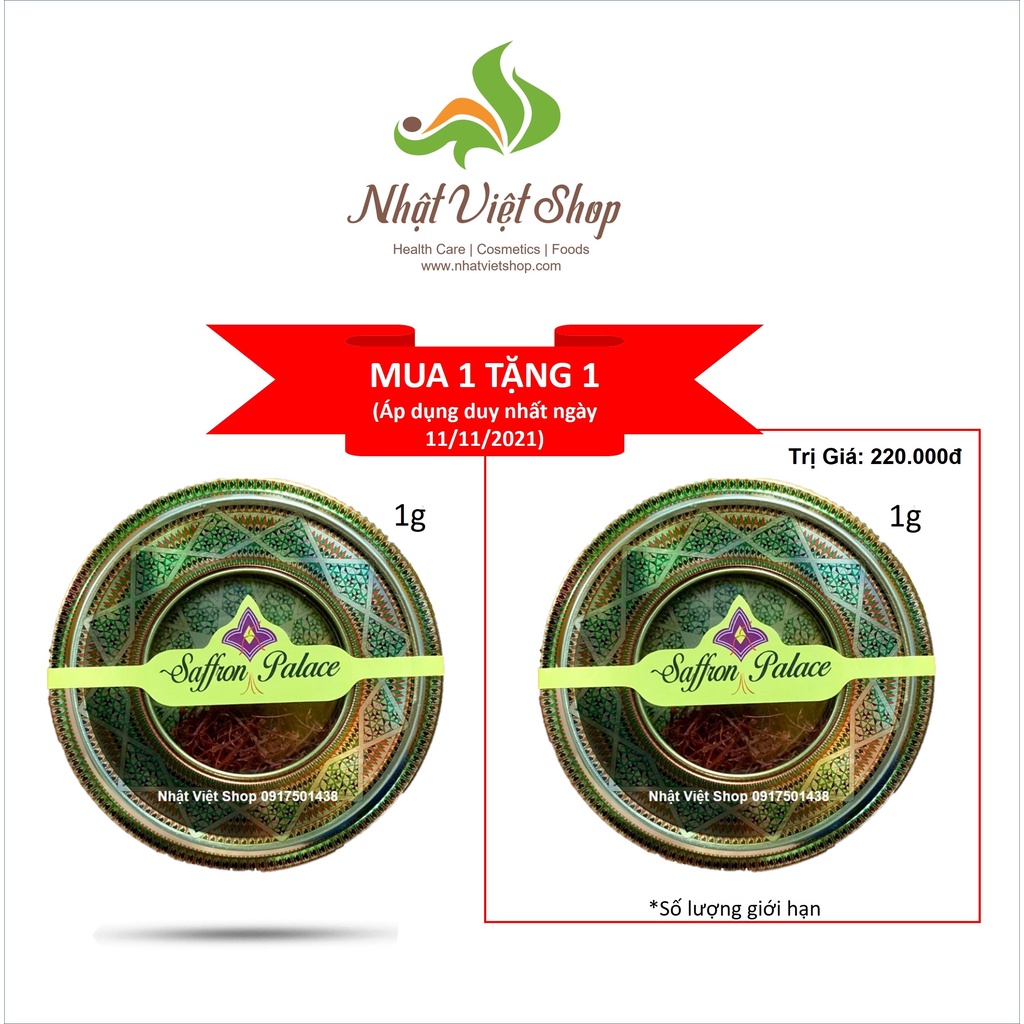 Nhụy Hoa Nghệ Tây Saffron 1Gr (Date: T1/2022)