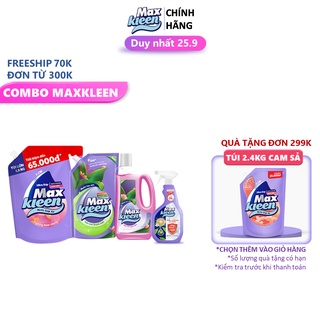 Combo MaxKleen: Túi Giặt Hoa Nắng 3.8Kg + (1 Lau Sàn + 1 Túi Lau Sàn) 1Kg + 1 Lau Bề Mặt Đa Năng 520ml