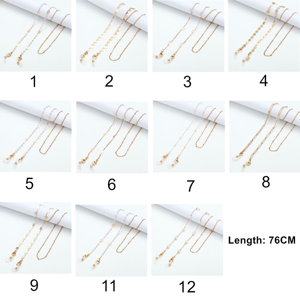 Dây đeo mắt kính/khẩu trang họa tiết hoa hồng đính ngọc trai phong cách thời trang cho nữ