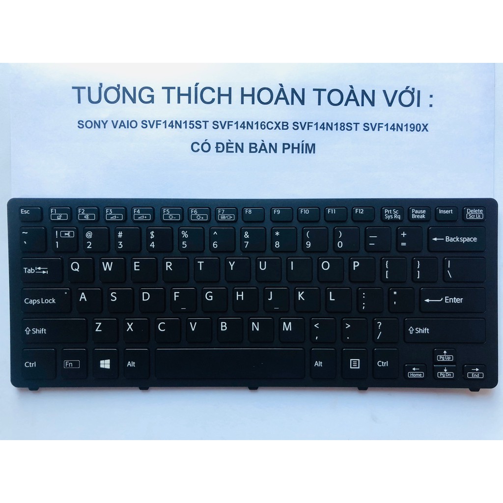 Bàn Phím Laptop SONY VAIO SVF14N15ST SVF14N16CXB SVF14N18ST SVF14N Có Đèn Bàn Phím Hàng Mới 100% Bảo Hành 12 Tháng