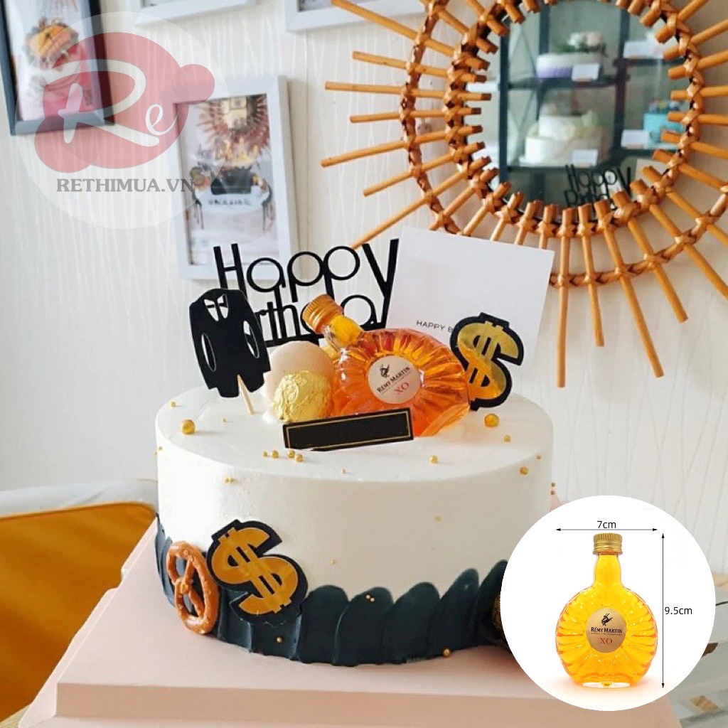 - Chai rượu mini - Phụ Kiện Bánh - Mẫu XO