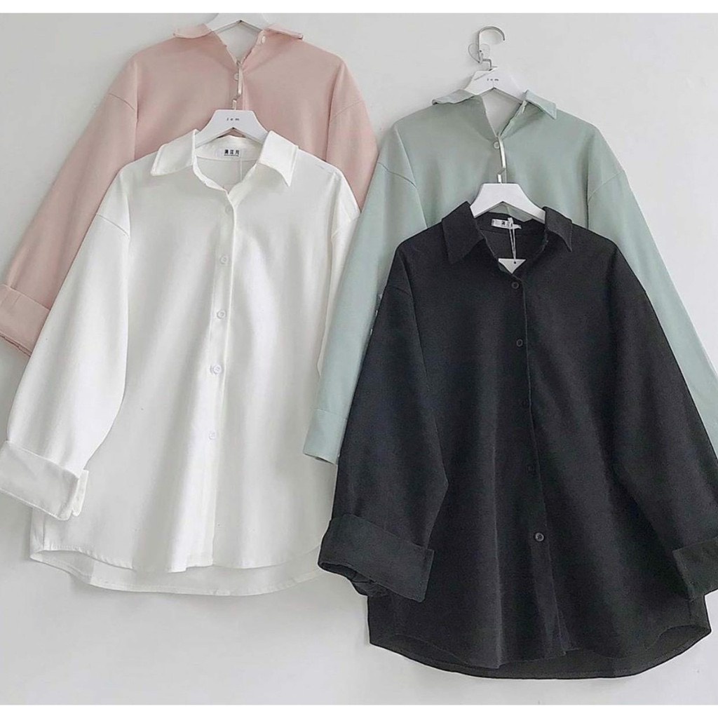 Áo Sơmi Nhung KUPI Form Rộng Ulzzang Unisex 1hitshop