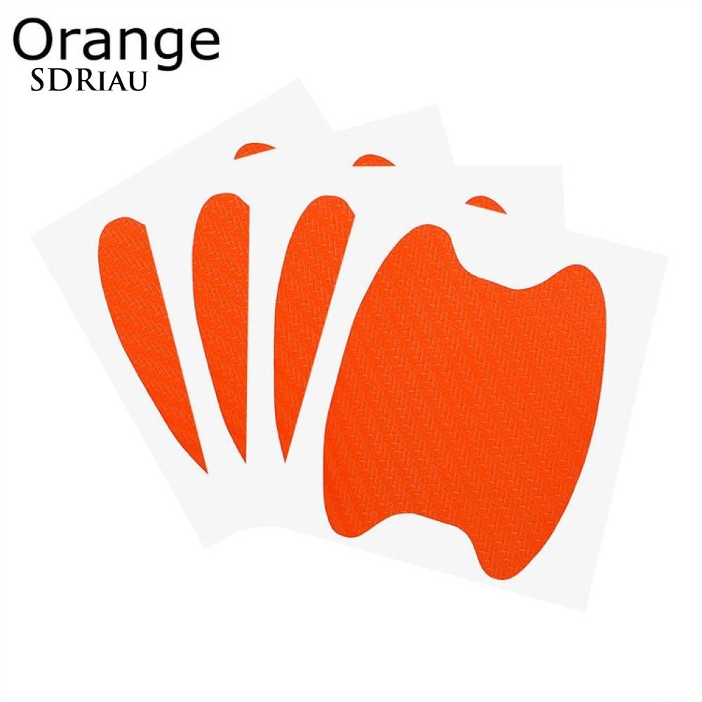 Set 4 hình dán tay nắm cửa xe hơi bảo vệ chống trầy xước họa tiết sợi cacbon chất lượng cao