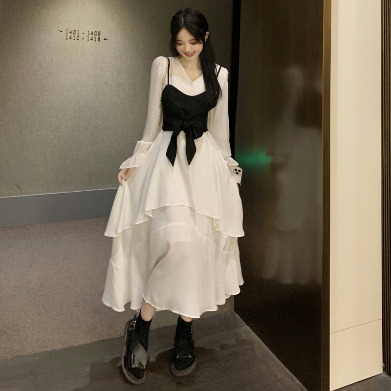 Đầm dài Perty phong cách thời trang retro đơn giản cá tính cho nữ mùa thu đông