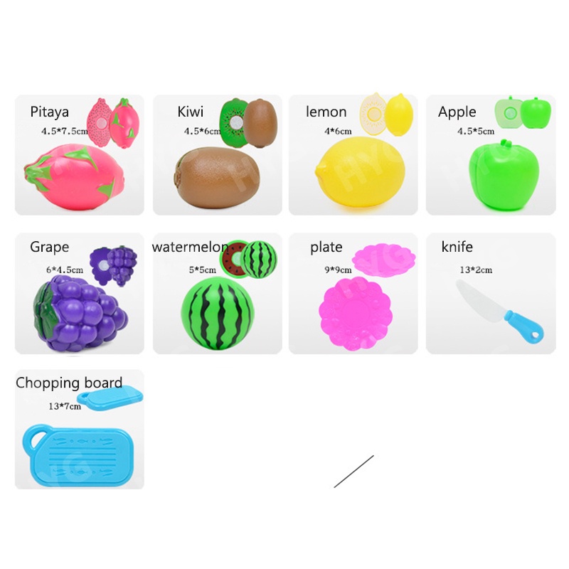 Bộ đồ chơi cắt rau củ/trái cây HYG Toys vui nhộn đầy màu sắc cho bé