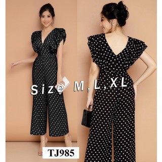 Jumpsuit Dài 💥FREESHIP💥 Jumpsuit dài ống suông tay bèo xinh xắn TJ985
