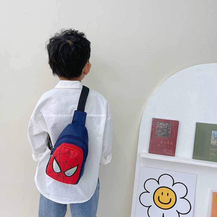 (TDC01TE) Túi đeo chéo ngực mini hình Spiderman cho bé trai