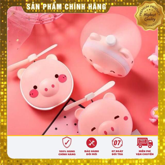 QUẠT CẦM TAY MINI HÌNH CON HEO ĐA NĂNG 3 TRONG 1 CÓ ĐÈN LED CÓ GƯƠNG ĐỂ SOI TIỆN LỢI CHO CÁC BẠN NỮ CỰC KUTE | BigBuy360 - bigbuy360.vn