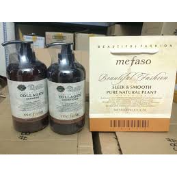 Dầu Gội Xả Collagen Mefaso 850ml - Dầu Gội Cặp Phục Hồi Tóc Hư Tổn, Tăng Độ Ẩm Tóc, Ngăn Ngừa