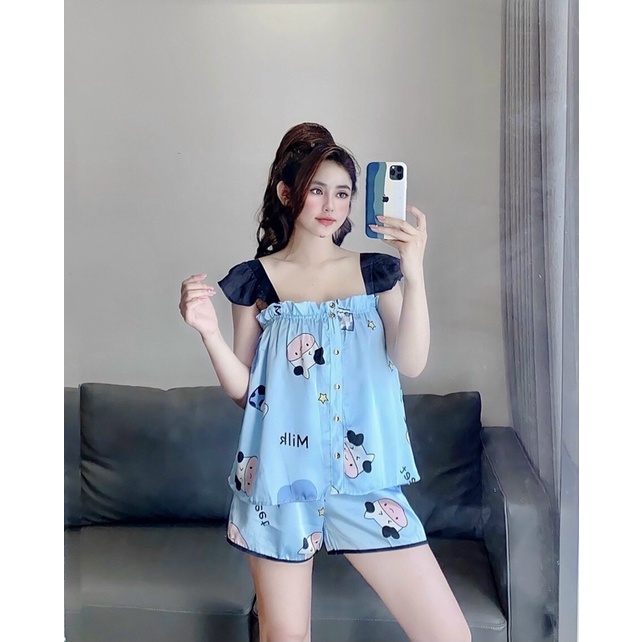 ĐỒ BỘ 2 DÂY BÈO DÁNG BABYDOLL XINH LẮM LUÔN