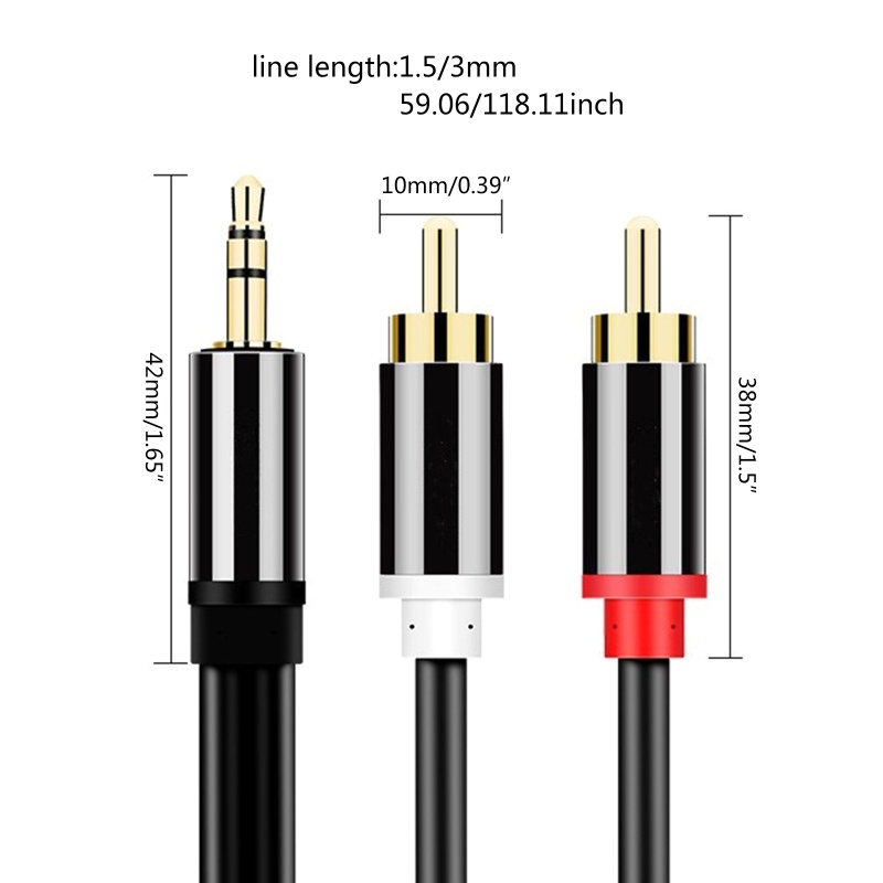 Cáp Chuyển Đổi 2RCA Sang 3.5mm AUX Cho TV PC DVD