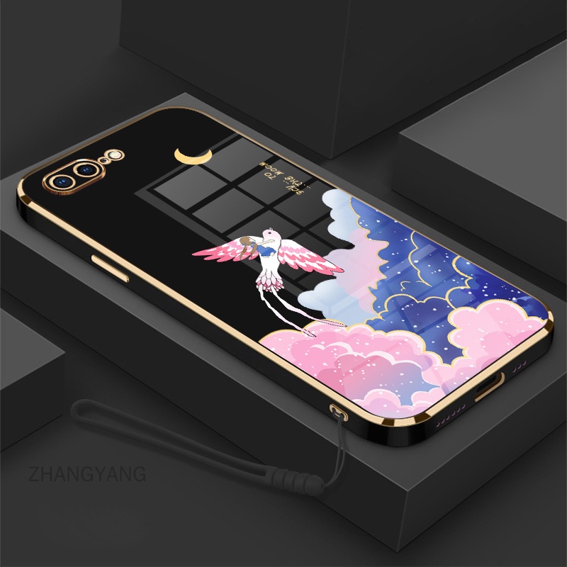 Ốp Điện Thoại Mềm Mạ Điện Họa Tiết Hoạt Hình Kèm Dây Đeo Cho iPhone 7 plus iPhone 7 iPhone 6 6s iPhone 6 plus iPhone 8 iPhone 8 plus iPhone 6s plus