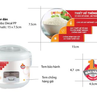 Nồi cơm điện GOLDSUN 1,2 lít GR-1123