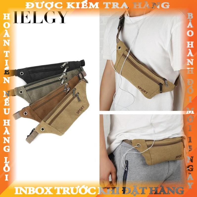 Túi Canvas IELGY Đeo Thắt Lưng Thiết Kế Đơn Giản Cho Nam amnguyen