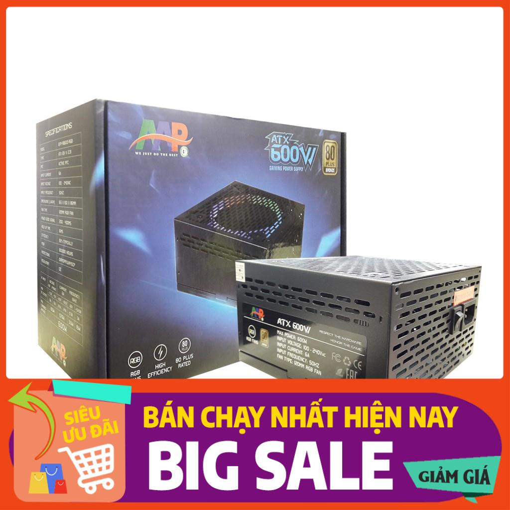 NGUỒN MÁY TÍNH CÔNG SUẤT THỰC AAP RB-600W FAN LED 12CM BOX - CHÍNH HÃNG AAP