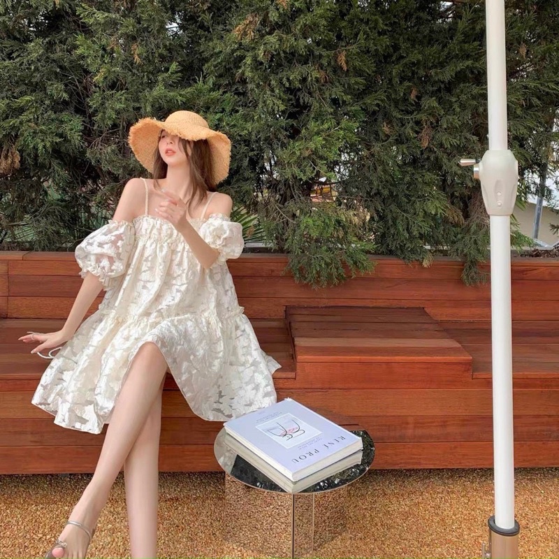 [ẢNH THẬT] VÁY HOA BABYDOLL TRỄ VAI HAI DÂY HÀNG HAI LỚP | BigBuy360 - bigbuy360.vn