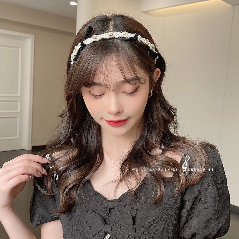 Kẹp Tóc Hình Nơ Đính Ngọc Trai Thiết Kế Mới 2022 Thời Trang Cho Nữ