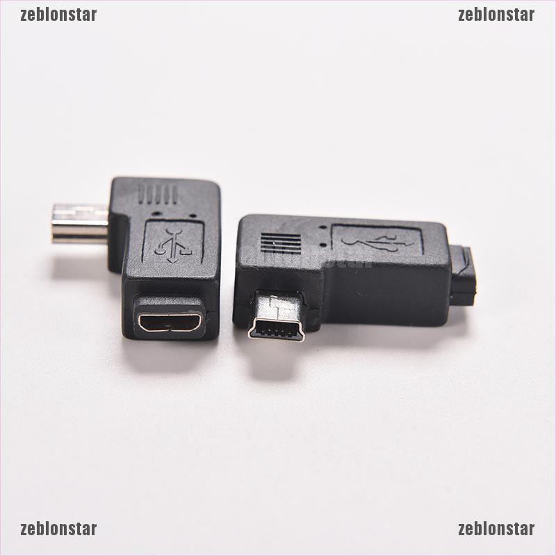 ❤star USB Micro 5Pin Female to Mini 5Pin Male 90 Degree Angle Adapter Converter ▲▲