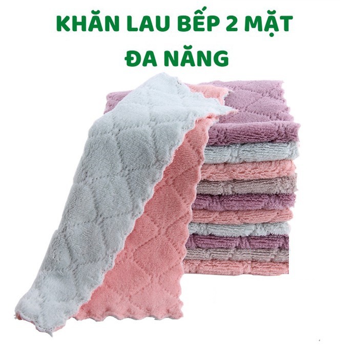 COMBO 10 KHĂN LAU BẾP ĐA NĂNG 2 MẶT 2 MÀU SIÊU THẤM HÚT ( SIÊU GIÁ RẺ )