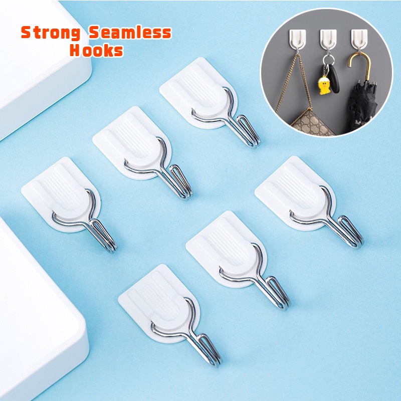 Set 6 Móc Chữ U Dán Tường Không Để Lại Dấu Vết Tiết Kiệm Không Gian Cho Nhà Bếp/Phòng Tắm