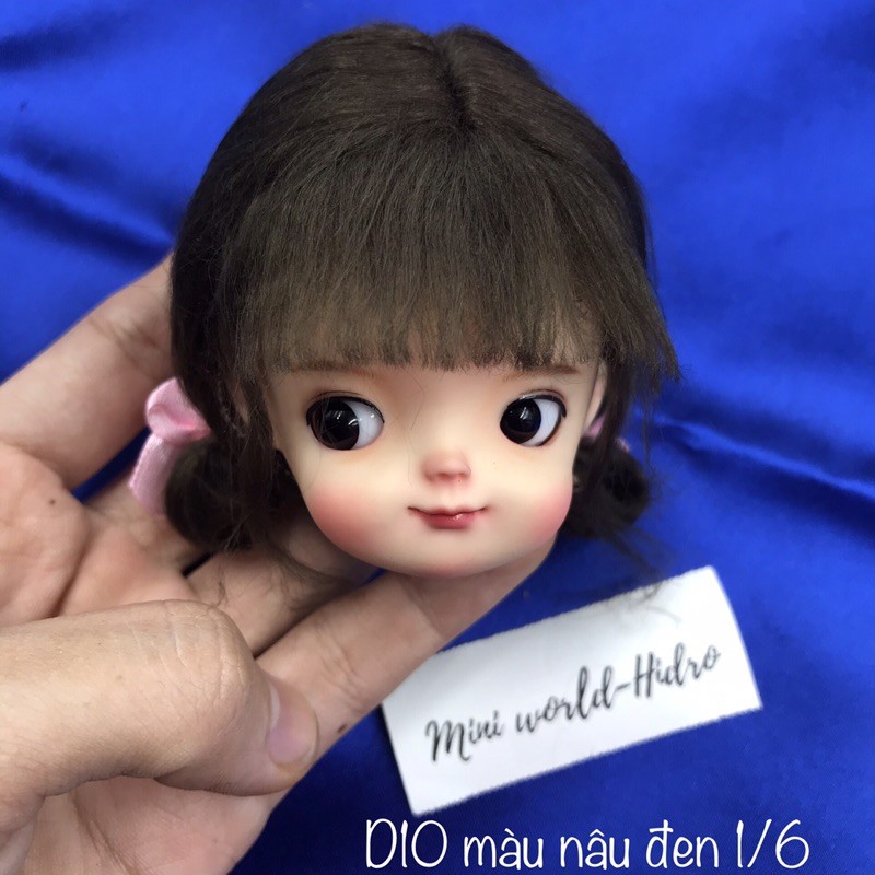 Wig len Tóc giả dành cho búp bê BJD Size 1/6 mong ming meng handmade.