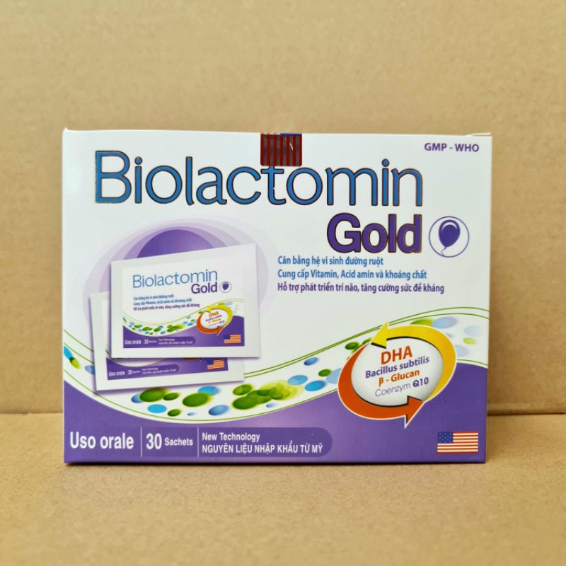 Cốm Biolactomin gold hỗ trợ tiêu hóa trẻ biếng ăn kém hấp thụ - Hộp 30 gói