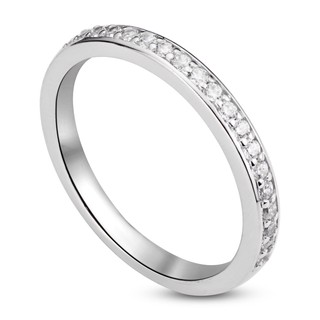 Nhẫn bạc ta trơn Đính Đá Pha Lê - Trang sức bạc nữ - Kèm hộp sang trọng (NN.A17)