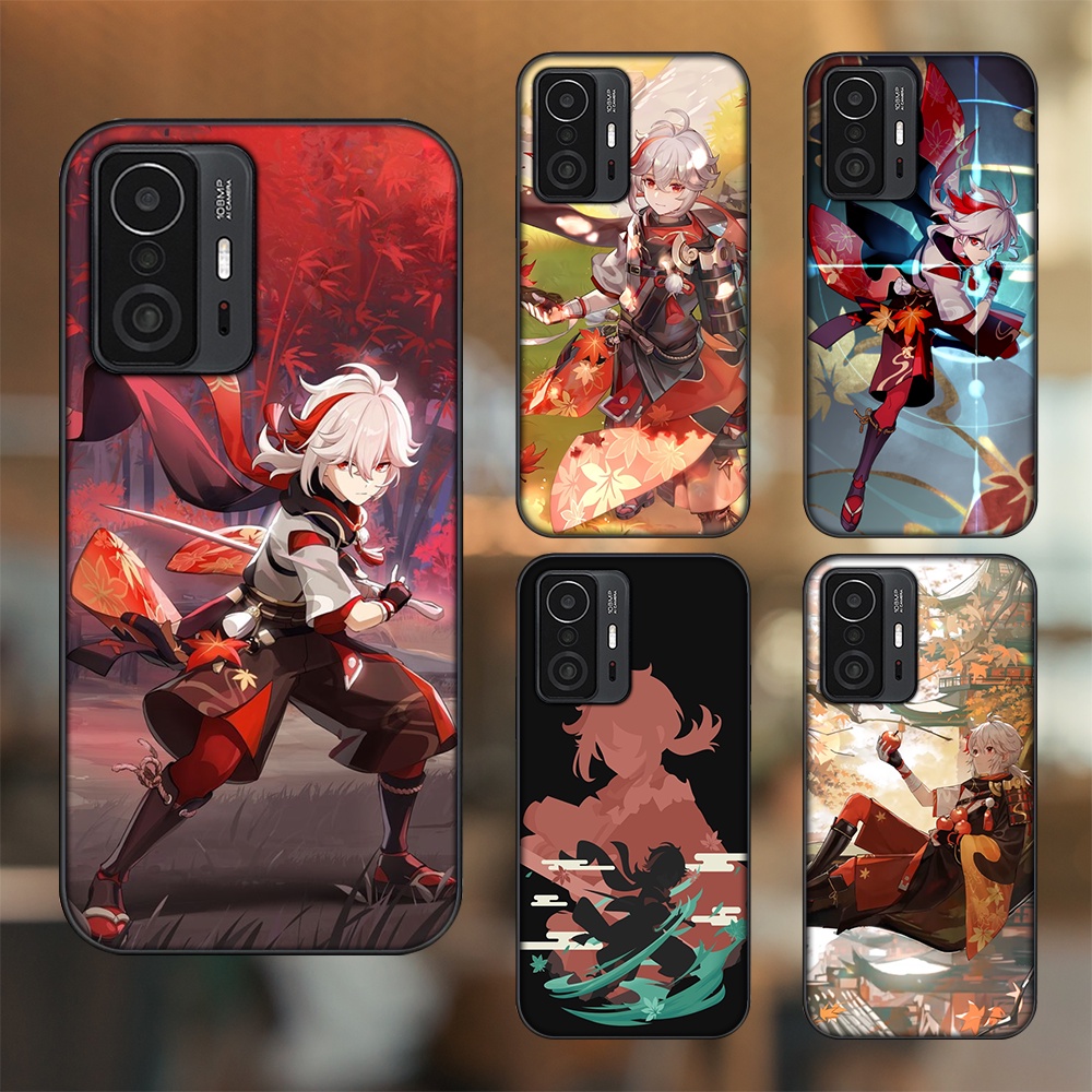 Ốp lưng Xiaomi 11T viền đen in hình Kazuha Genshin Impact