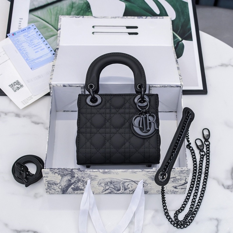Túi xách nữ Lady Dior CD cao cấp da thật bản da lì size 17