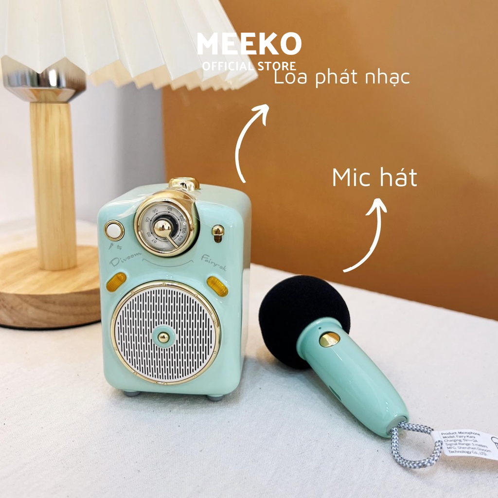 Loa bluetooth hát Karaoke kèm mic hát 7 chế độ phòng thu cao cấp Fairy Divoom MEEKO