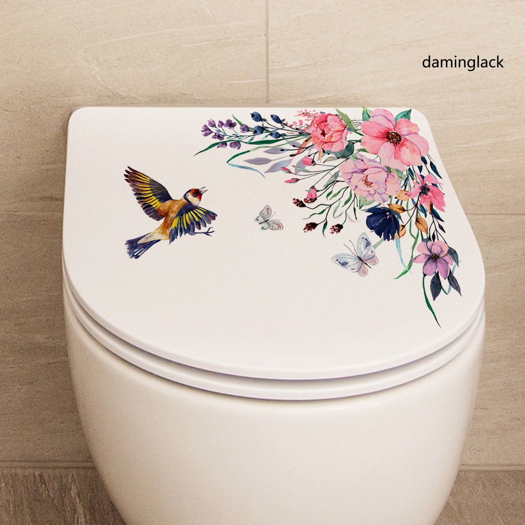 Hàng Mới Về Mới 1 Bộ Nhãn Dán Toilet Bằng PVC Tự Dính Họa Tiết Hoa Tinh Tế Sử Dụng Hàng Ngày