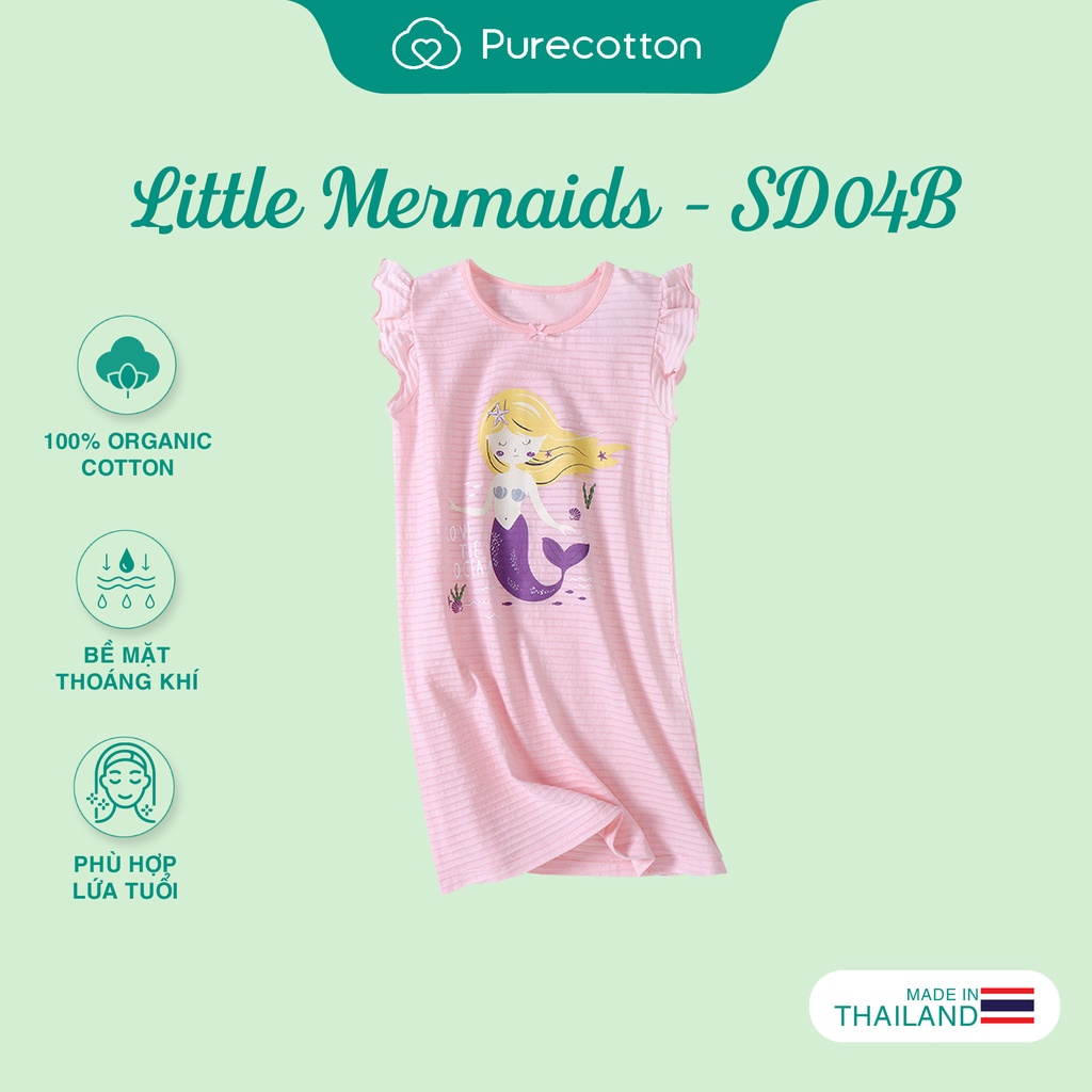 Váy ngủ mùa hè cho bé gái Pure Cotton chất liệu cotton cao cấp PC042