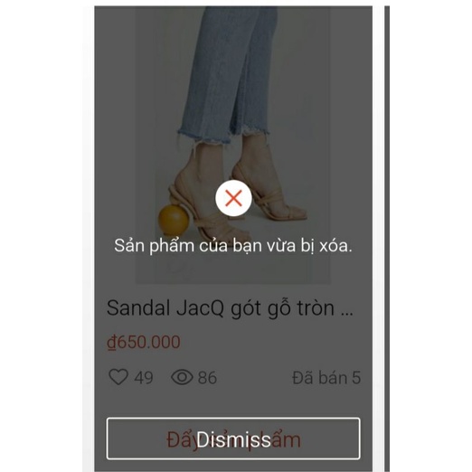 Sandal JacQ da gót gỗ độc lạ đen nude