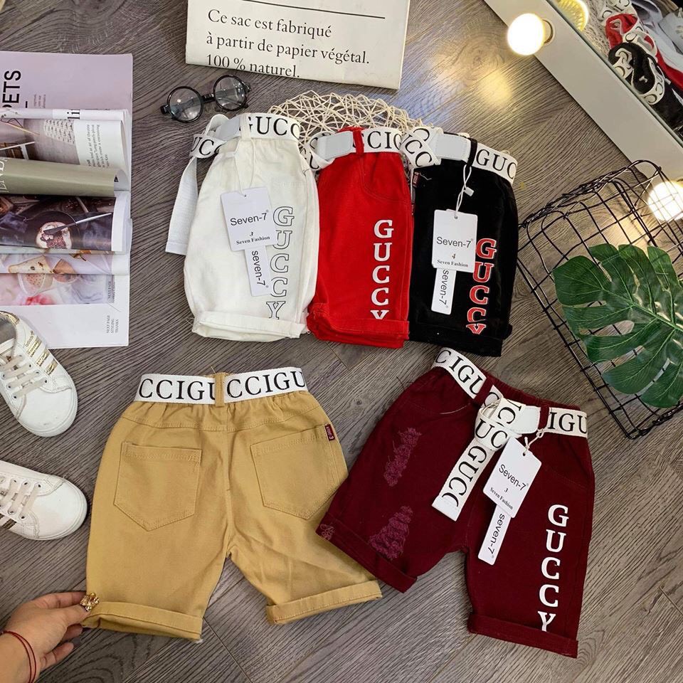 Quần kaki Guchi KÈM THẮT LƯNG cực chất cho bé trai - QKGTL
