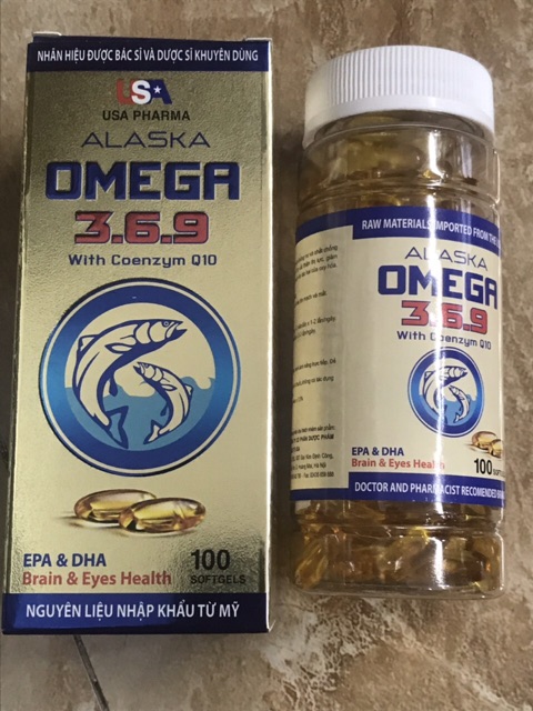 Dầu Cá Alaska Omega 3.6.9 Hộp 100 viên - Bổ Não, Tăng Cường Thị Lực, Giảm Nguy Cơ Mắc Bệnh Tim Mạch