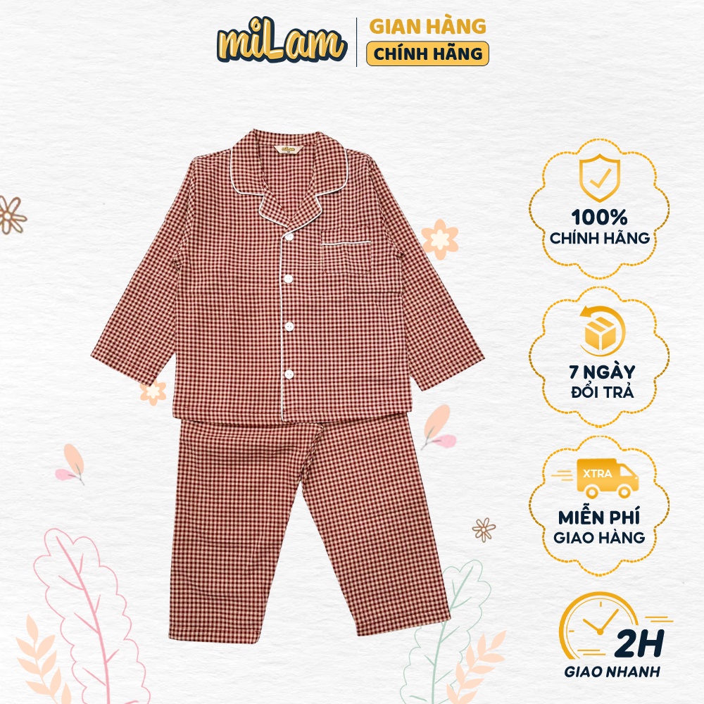 Bộ quần áo Pijama dài tay MILAM mặc nhà mặc đi ngủ đi chơi cực thoái mái dành cho bé