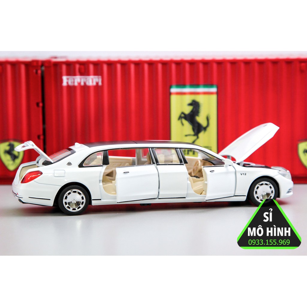 [ Sỉ Mô Hình ] Mô hình xe Limo Mercedes Maybach S650 Pullman 1:32 Trắng