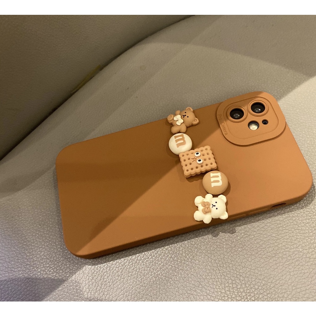 Ốp Điện Thoại Mềm Họa Tiết Gấu Và Bánh Quy Cho CASE FOR Iphone13 Pro Max 12 Pro Max 1