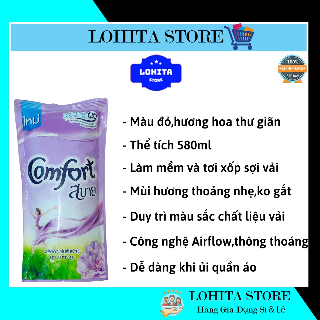 Nước Xả Vải Comfort Thái Gói 580ml Tiện Lợi