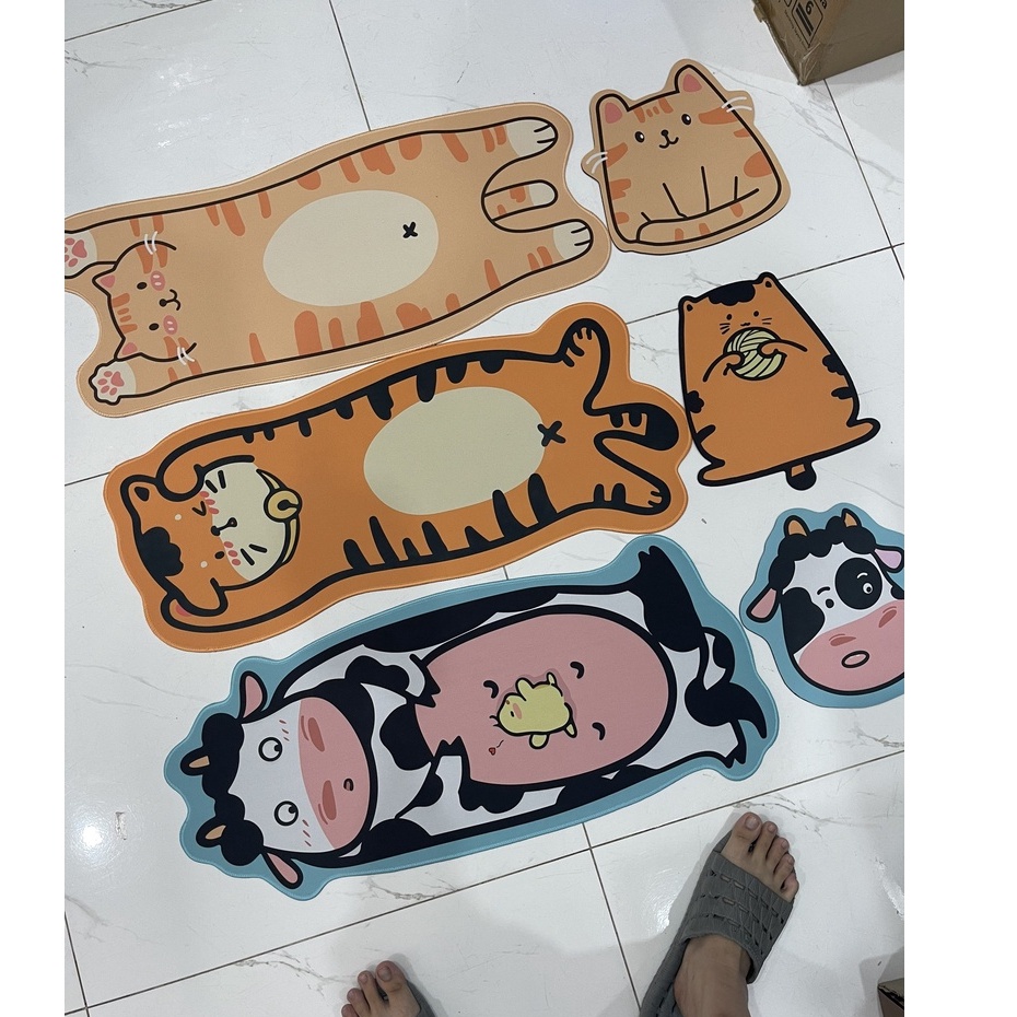 Combo Miếng Lót Chuột Hình Bò Sữa, Mèo Con Siêu Cưng