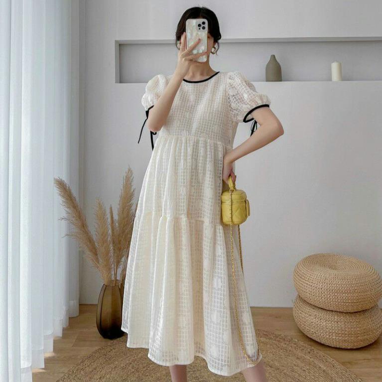 Váy bầu thiết kế dự tiệc mùa hè tkutrang-style - đầm bầu cho người có thai