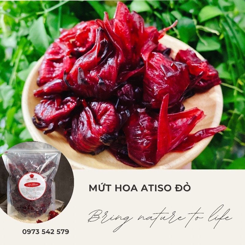 Combo 500gr mứt + 1 hủ siro hoa atiso đỏ pha chế cực dễ