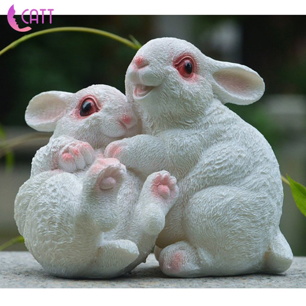 [Dadada1] Tượng Thỏ Con Nhỏ Bằng Nhựa Resin Trang Trí Sân Vườn Ngoài Trời