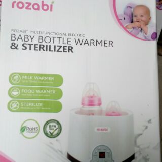 Combo máy hâm sữa razobi 5 chức năng và bình sữa pegeon indo trắng 260ml
