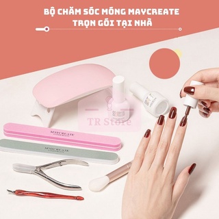 Bộ chăm sóc móng 9 món tại nhà tặng kèm 1 chai dầu dưỡng móng và 1 sơn mềm móng tẩy da chết móng tay Maycreate