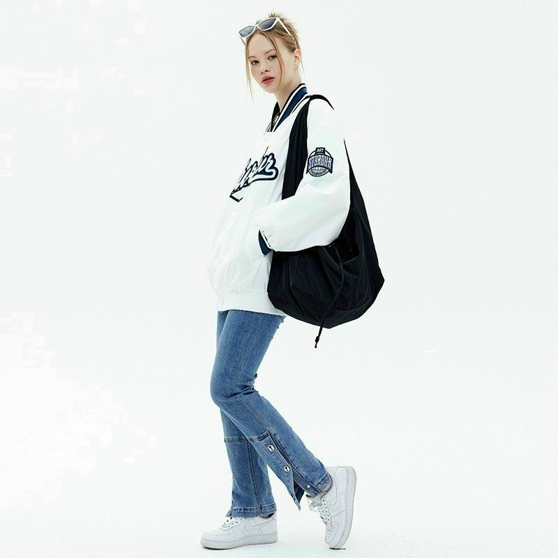 Áo Bomber 𝗙𝗥𝗘𝗘𝗦𝗛𝗜𝗣 Áo chống nắng bóng chày STUDU TRẮNG nam nữ unisex hàn quốc dễ thương varsity cao cấp giá rẻ.